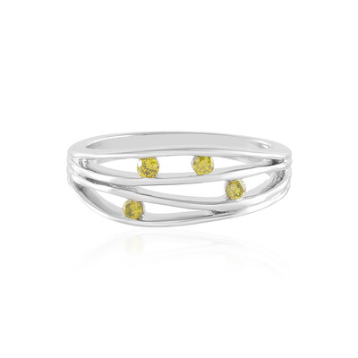 Anello in argento con Diamante Giallo I2