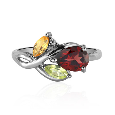 Anello in argento con Granato Mozambico