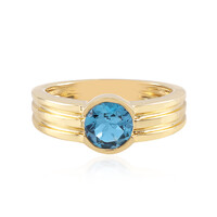 Anello in argento con Topazio Blu Svizzero
