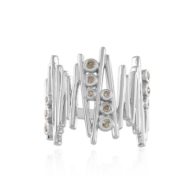 Anello in argento con Diamante Champagne I2 (de Melo)