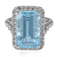 Anello in oro con Acquamarina Brasiliana AAA (CIRARI)