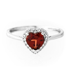 Anello in argento con Granato Mozambico