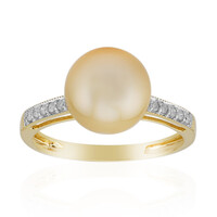Anello in oro con Perla Dorata dei Mari del Sud Kabira (TPC)