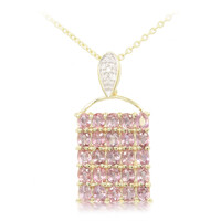 Collana in oro con Zaffiro Padparadscha (non riscaldato)