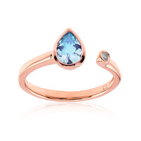 Anello in oro con Acquamarina Brasiliana AAA (CIRARI)
