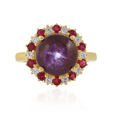 Anello in argento con Rubino Stellato Channapatna