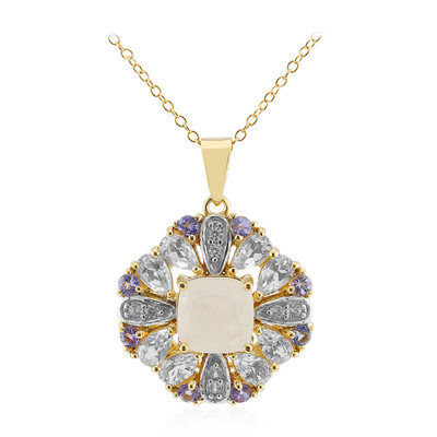 Collana in argento con Pietra di Luna Arcobaleno