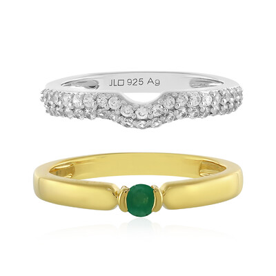Anello in argento con Smeraldo Brasiliano