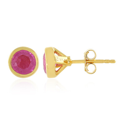 Orecchini in argento con Zaffiro Rosa del Madagascar