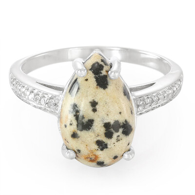 Anello in argento con Diaspro Dalmata