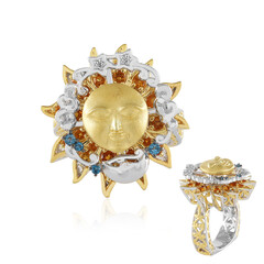 Anello in argento con Citrino Madeira (Gems en Vogue)