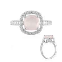 Anello in argento con Quarzo Rosa