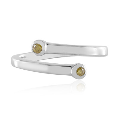 Anello in argento con Diamante Giallo I3