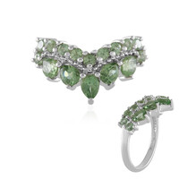 Anello in argento con Apatite Verde