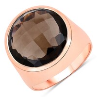 Anello in argento con Quarzo Fumè