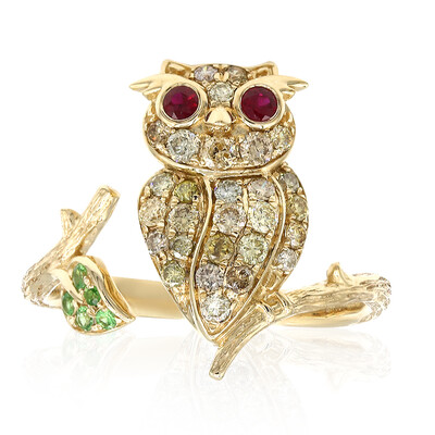 Anello in oro con Rubino Mozambico AAA (Smithsonian)