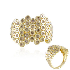 Anello in argento con Diamante Champagne I2
