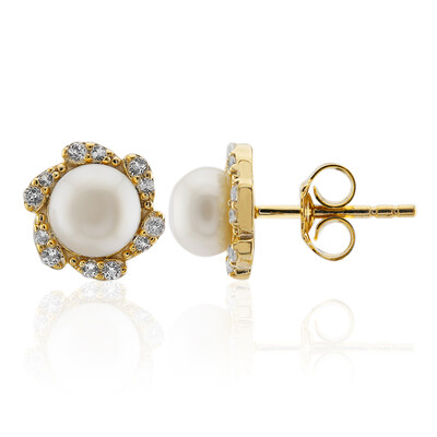 Orecchini in argento con Perla d'Acqua Dolce Bianca