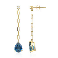 Orecchini in oro con Topazio Blu Londra