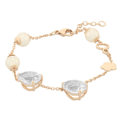 Bracciale placcato in oro con Quarzo Bianco (M de Luca)