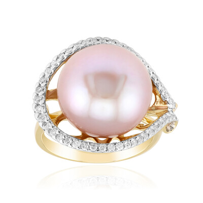 Anello in oro con Perla Ming Rosa Royal (TPC)