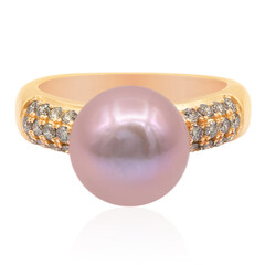 Anello in oro con Perla Ming Rosa (TPC)