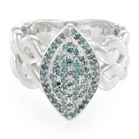 Anello in argento con Diamante Blu