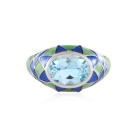 Anello in argento con Topazio Blu Cielo (Adela Silber)