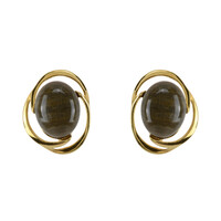 Orecchini in argento con Legno Fossile