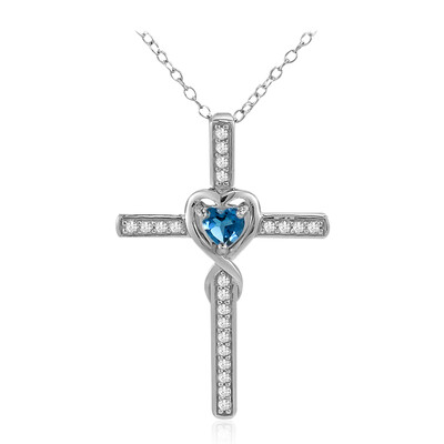 Collana in argento con Topazio Blu Londra