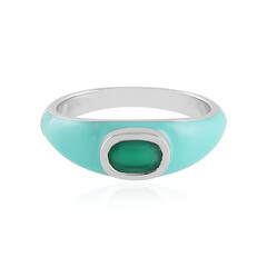 Anello in argento con Onice Verde