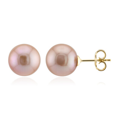 Orecchini in argento con Perla Ming Porpora (TPC)