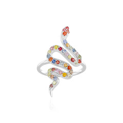 Anello in argento con Zaffiro Fancy