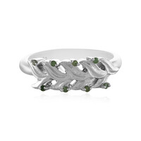 Anello in argento con Diamante Verde I2
