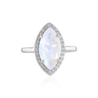 Anello in argento con Pietra di Luna Arcobaleno