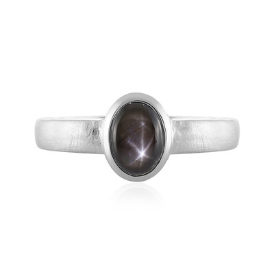 Anello in argento con Zaffiro Stellato Nero (MONOSONO COLLECTION)
