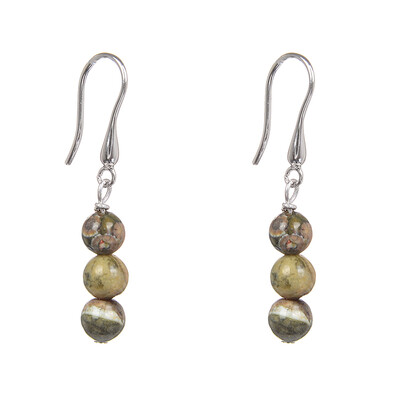 Orecchini in argento con Riolite della Foresta Pluviale