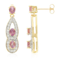 Orecchini in oro con Zaffiro Padparadscha (non riscaldato)