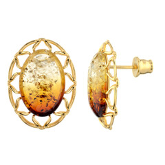 Orecchini in argento con Ambra Sunrise Baltica