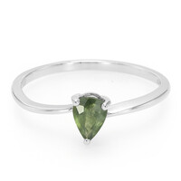 Anello placcato in platino con Zaffiro del Mozambico