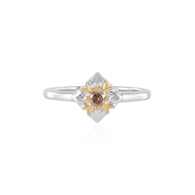 Anello in argento con Diamante Champagne I3
