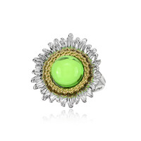 Anello in argento con Ambra Verde Colombiana