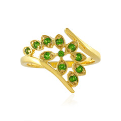 Anello in argento con Diopside Russo