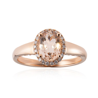 Anello in oro con Morganite AAA