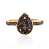 Anello in argento con Quarzo Fumè