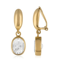 Orecchini con chiusura a clip in argento con Topazio Bianco