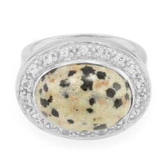 Anello in argento con Diaspro Dalmata