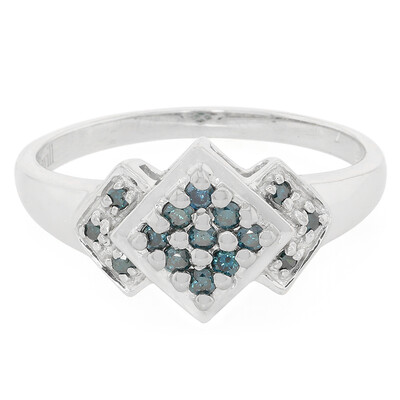 Anello placcato in platino con Diamante Fancy