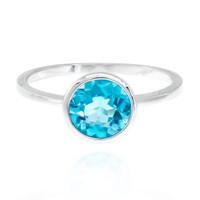 Anello in argento con Topazio Blu Svizzero