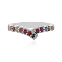 Anello in argento con Zaffiro Fancy